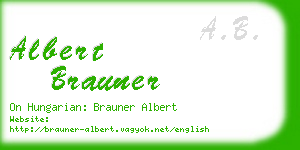 albert brauner business card